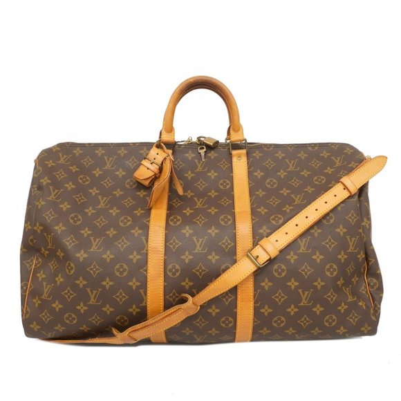 LOUIS VUITTON Brown Monogram Keepall Bandouliere 55 Boston Bag - Picture 1 of 16